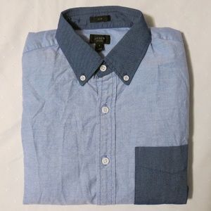 NWT J.Crew Men's Slim Colorblock Shirt  Blue SL XL